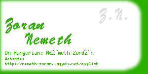 zoran nemeth business card